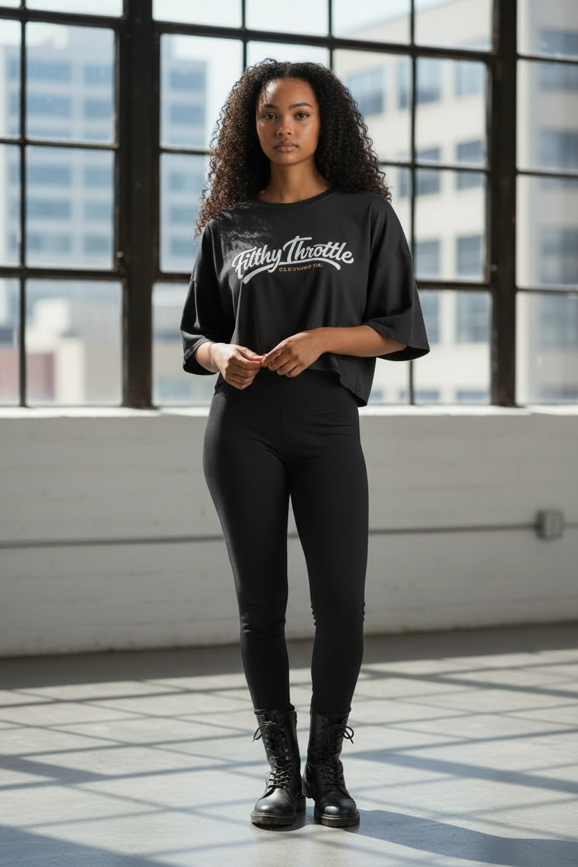 Filthy Throttle Cropped Tee