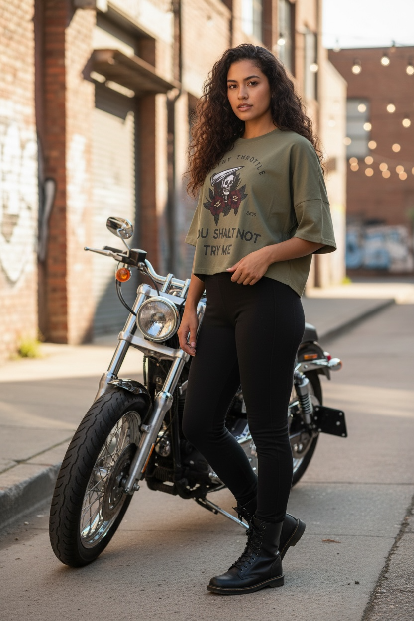 Thou Shalt Not Try Me -  Cropped Oversized Batwing Tee